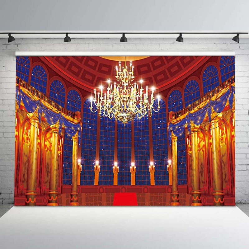 VIDMOT Ballroom Backdrop for Photography Beast's Palace Background for Girl Princess Belle Party 7x5ft Magnificent Castle Background Christmas Decor Photo Backdrops Photo Booth Studio Props ZYVV0673 - Image 4